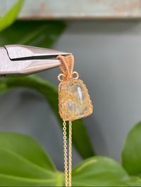 Image 1 of Gold Golden Rutile Bell Crystal Necklace