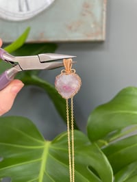Image 6 of Gold Plum Tourmaline Heart Crystal Necklace