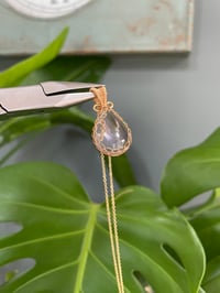 Image 2 of Gold Ametrine Teardrop Crystal Necklace