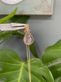 Image 3 of Gold Ametrine Teardrop Crystal Necklace