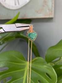 Image 2 of Gold Malachite Heart Crystal  Necklace