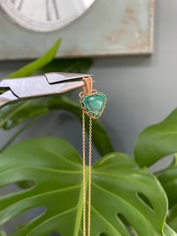 Image 4 of Gold Malachite Heart Crystal  Necklace