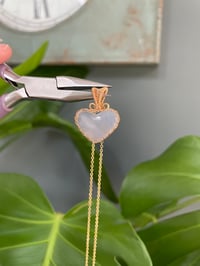 Image 5 of Gold Blue Chalcedony Heart Crystal Necklace