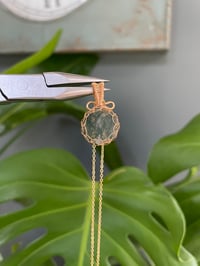 Image 2 of Gold Moss Agate Coin Crystal Necklace