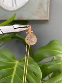 Image 3 of Gold Rutilated Quartz Sphere Crystal Necklace