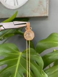 Image 2 of Gold Rutilated Quartz Sphere Crystal Necklace