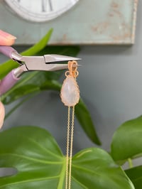 Image 4 of Gold Moonstone Teardrop Crystal  Necklace