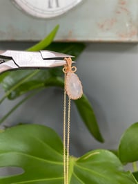 Image 2 of Gold Moonstone Teardrop Crystal  Necklace