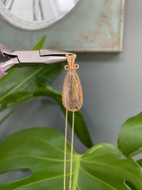 Image 3 of Golden Rutile Statement Teardrop Crystal Necklace