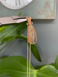 Image 4 of Golden Rutile Statement Teardrop Crystal Necklace