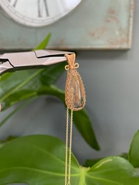 Image 2 of Golden Rutile Statement Teardrop Crystal Necklace