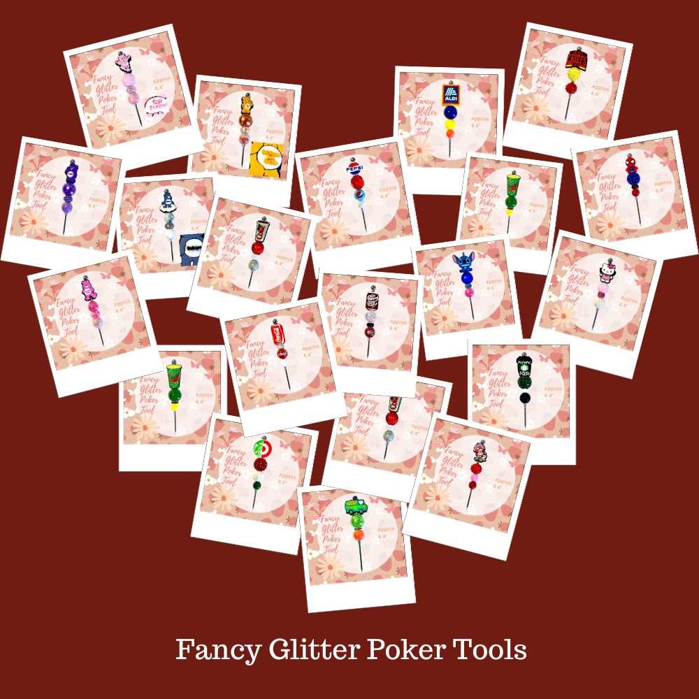 Image of Fancy Glitter Poker Tools 18 To Choose From Ready Made Ready To Ship