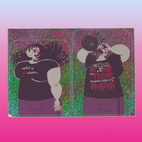 Image 1 of "Conflict≠Abuse" Sparkle Stickers