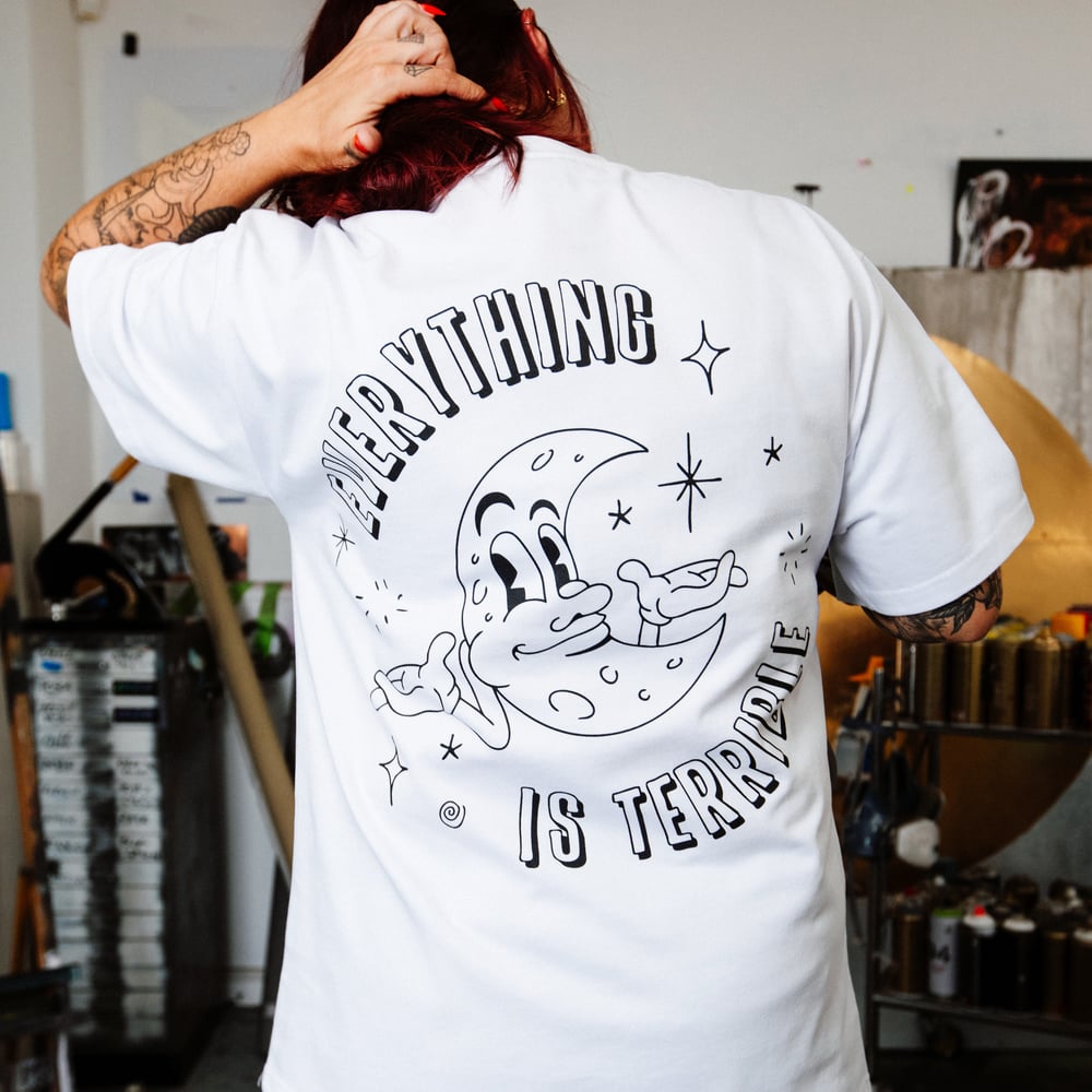Image of 'Everything is terrible' - Cosmic shrug T-Shirt