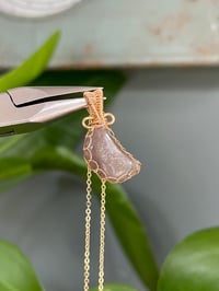 Image 1 of Gold Black Sunstone Moon Crystal Necklace