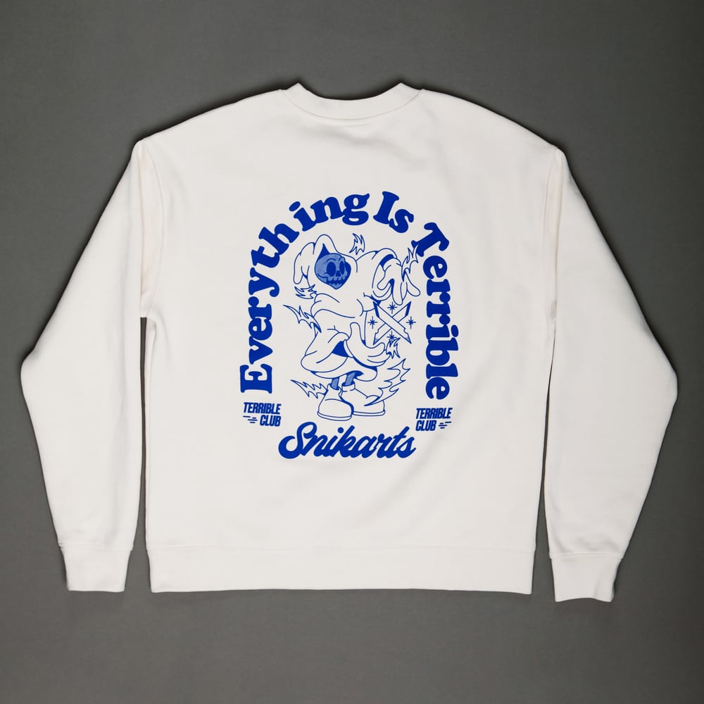 Image of 'Everything is terrible' - Grim Mascot Ecru crew neck