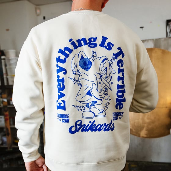 Image of 'Everything is terrible' - Grim Mascot Ecru crew neck