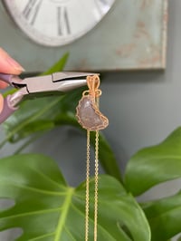 Image 5 of Gold Black Sunstone Moon Crystal Necklace