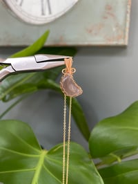 Image 4 of Gold Black Sunstone Moon Crystal Necklace