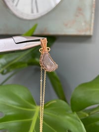 Image 2 of Gold Black Sunstone Moon Crystal Necklace