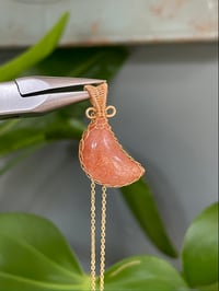 Image 1 of Golden Sunstone Moon Necklace