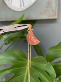 Image 2 of Golden Sunstone Moon Necklace