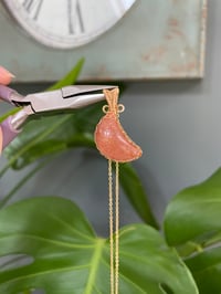 Image 5 of Golden Sunstone Moon Necklace