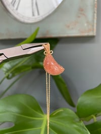 Image 3 of Golden Sunstone Moon Necklace
