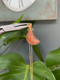 Image 4 of Golden Sunstone Moon Necklace