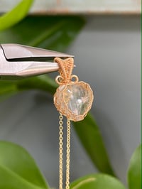 Image 1 of Gold Black Super 7 Heart Crystal Necklace