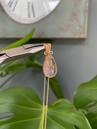 Image 3 of Gold Ametrine Teardrop Crystal  Necklace