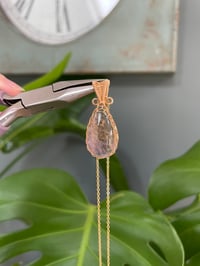 Image 4 of Gold Ametrine Teardrop Crystal  Necklace