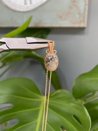 Image 3 of Gold Ocean Jasper Oval  Crystal Necklace
