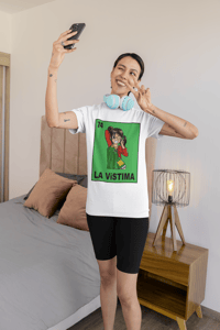 Image 3 of "Retro Fun Graphic Tee – La Vístima Unisex Crewneck T-Shirt"