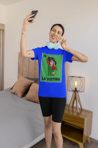 Image 1 of "Retro Fun Graphic Tee – La Vístima Unisex Crewneck T-Shirt"