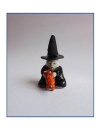 Wizard With Fat Cat - Incense Cone Holder
