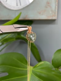 Image 3 of Gold Moss Agate  Heart Crystal Necklace