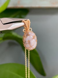 Image 1 of Golden Yellow Ocean Jasper Oval Crystal Necklace