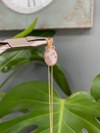 Image 4 of Golden Yellow Ocean Jasper Oval Crystal Necklace
