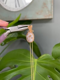 Image 3 of Golden Yellow Ocean Jasper Oval Crystal Necklace