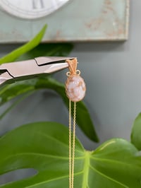 Image 2 of Golden Yellow Ocean Jasper Oval Crystal Necklace