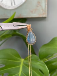 Image 4 of Gold Labradorite Teardrop Crystal Necklace