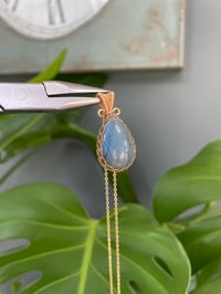 Image 2 of Gold Labradorite Teardrop Crystal Necklace