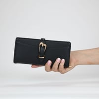 Image 1 of Anne Klein 2 Piece Gift Set with Sculpted Buckle Wallet and Removeable Card Organizer - Black