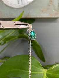 Image 3 of Silver Malachite Oval  Crystal Necklace