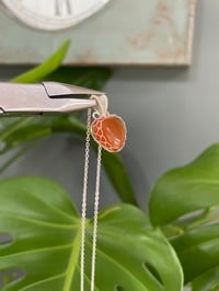 Image 3 of Silver Carnelian Heart Crystal Necklace