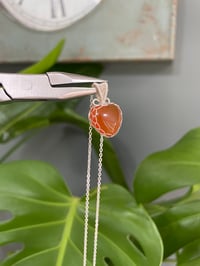 Image 2 of Silver Carnelian Heart Crystal Necklace