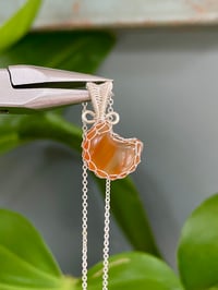 Image 1 of Silver Carnelian Moon  Crystal Necklace