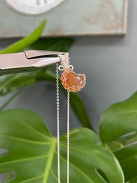 Image 3 of Silver Carnelian Moon  Crystal Necklace