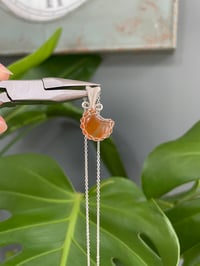 Image 4 of Silver Carnelian Moon  Crystal Necklace